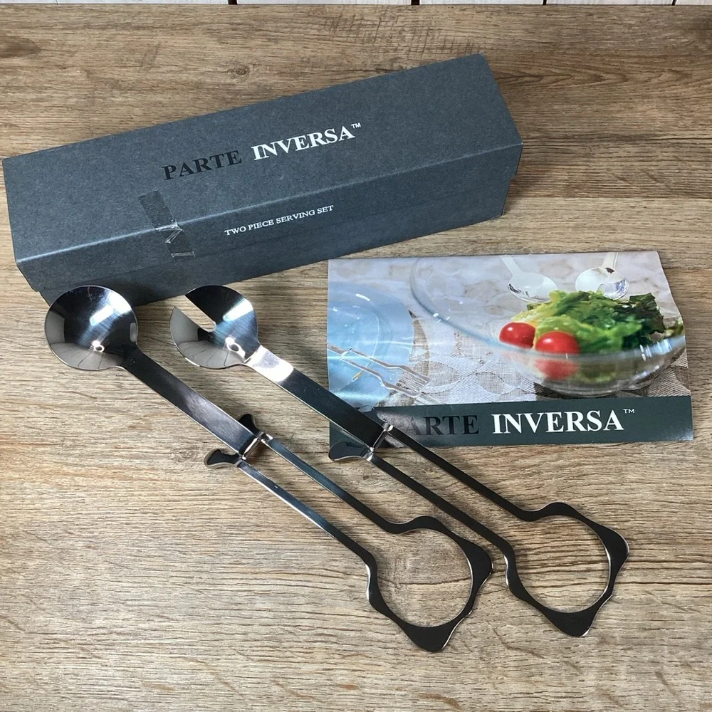 Parte Inversa (Stainless 18/10) by Ameico Two Piece Salad Serving Set
